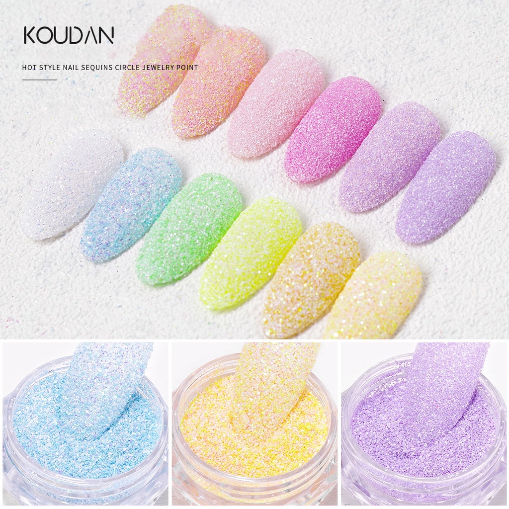 Koudan ผงกลิตเตอร์ รูปดาว สีมาการอง สําหรับตกแต่งเล็บ 12 กล่อง ต่อชุด