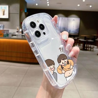 เคสโทรศัพท์มือถือ ซิลิโคนนิ่ม TPU ใส กันกระแทก กันรอยกล้อง ลายเด็กผู้ชาย และผู้หญิง สําหรับ iPhone 11 14 13 12 Pro XS Max X XR 7 8 Plus