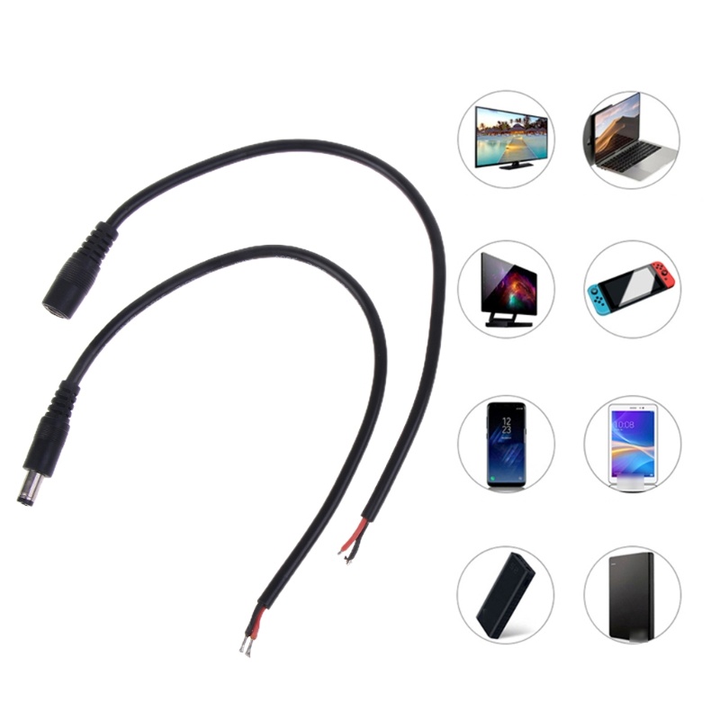 Hrtyvhin 5 5mmx 2 1mm DC- Power Pigtail Cable 12V 10A 120W DC Power Pigtail Barrel Plug Connector 25