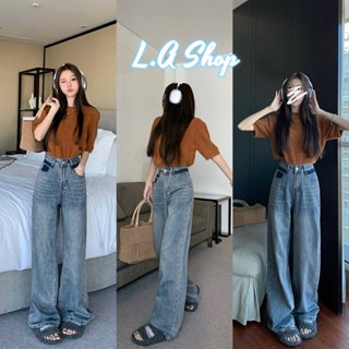 L.A Shop  พร้อมส่ง กางเกงยีนส์ขายาว ทรงกระบอกสียีนส์อ่อนใส่สบายมาก "166" -NZ