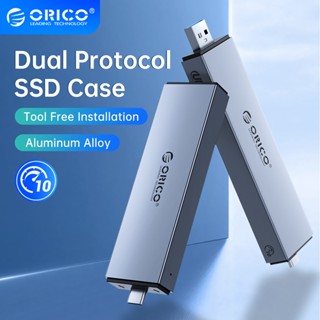 Orico 2 in 1 เคสฮาร์ดดิสก์ SSD USB A Type-C อินเตอร์เฟซคู่ M.2 รองรับ M2 NVMe M Key SATA NGFF M&amp;B Key ฟรีเครื่องมือฮาร์ดดิสก์
