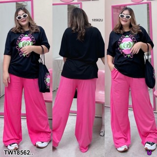 ส่งไว พร้อมส่ง Set เสื้อผ้าคนอ้วน ไซส์ใหญ่ Bigsize  เสื้อยืดคอกลม ชุดไปทะเล ชุดไปเที่ยว ชุดเซ็ท ทำงาน