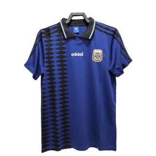 เสื้อกีฬาแขนสั้น ลายทีมชาติฟุตบอล Argentina Away 1994 AAA สไตล์วินเทจ แห้งเร็ว สําหรับผู้ชาย ไซซ์ S-XXL