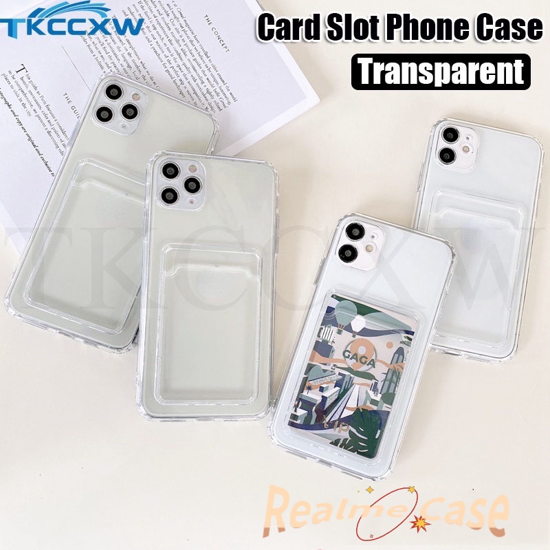 เคสโทรศัพท์มือถือแบบนิ่ม TPU ใส บางมาก พร้อมช่องใส่บัตรเครดิต สําหรับ Realme 10 4G C33 C30 C30s C31 C35 9 Pro+