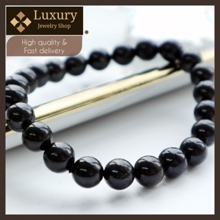 (พร้อมจัดส่ง) เครื่องประดับ jewelry charm สร้อยข้อมือ กำไรข้อมือ หินนิลดำ onyx bracelet onyx สำหรับผู้ชาย ผู้หญิง