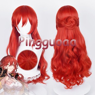 Manmei Honkai Star Rail Himeko Cosplay Wig 66cm Long Curly Wig Red Wig Cosplay Anime Cosplay Wigs Heat Resistant Synthetic Wigs