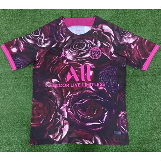 เสื้อกีฬาแขนสั้น ลายทีมชาติฟุตบอลปารีส รุ่น Rose Edition 23-24 เกรด AAA แบบแห้งเร็ว สําหรับผู้ชาย