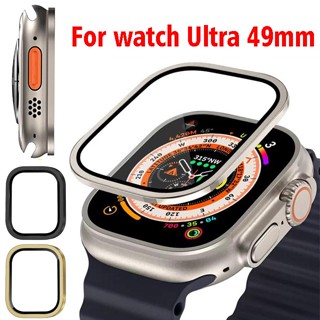 เคสอลูมิเนียมอัลลอยด์ พร้อมกระจกนิรภัยกันรอยหน้าจอ สําหรับ iWatch Ultra 49 มม. iWatch Ultra 49 มม.