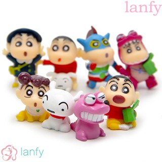 Lanfy ฟิกเกอร์การ์ตูนชินจัง 8 ชิ้น