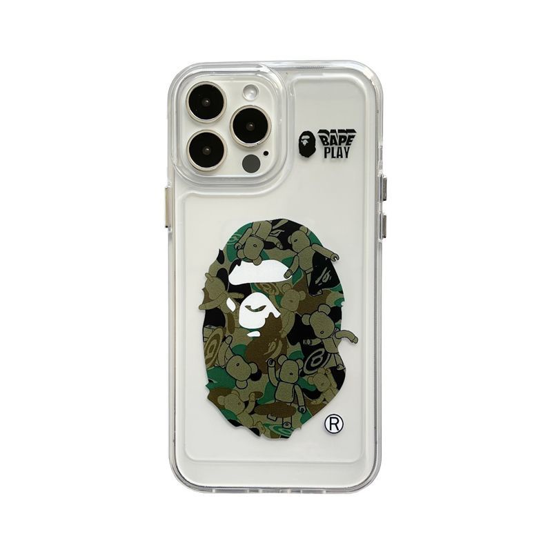 เคสโทรศัพท์มือถือ แบบใส กันกระแทก ลาย BAPE สีเหลือง สําหรับ iphone 14 11 13 12 X XS Pro Max xr Mini xr 7 8 Samsung Galaxy S23 S22 ultra plus