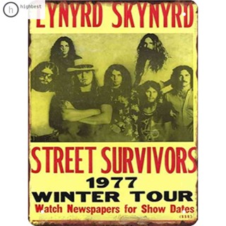 ป้ายโลหะดีบุก ลาย Lynyrd Skynyrd สไตล์เรโทร สําหรับตกแต่งผนัง บาร์ ผับ คลับ คาเฟ่