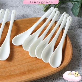 LANFY New Coffee Spoon Large/Small Pure White Procelain Ice Cream Flatware Tea Dessert Kitchen Bone Ceramic