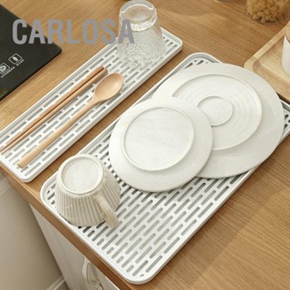 CARLOSA Drain Board Water Draining Drainboard Drainer ที่วางจานพลาสติกสำหรับบ้านในครัว