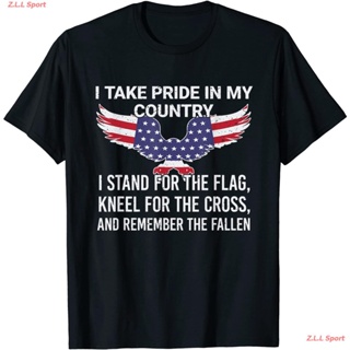 เสื้อยืดผ้าฝ้ายพิมพ์ลายZ.L.L Sport เสื้อยืดชาย เสื้อยืดหญิง I Take Pride In My Country Veteran Patriot America T-Shirt เ