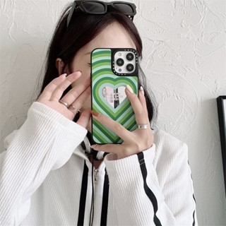 Casetify เคสโทรศัพท์มือถือ TPU แบบนิ่ม ลายหัวใจ มีกระจก สําหรับ iPhone 11 Pro Max 12 Pro Max X XS Max 13 Pro Max 14 Pro Max