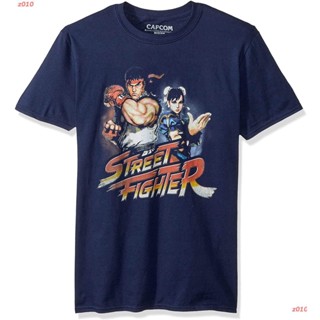 ราคาต่ำสุด!! New Street Fighter Video Martial Arts Arcade Game Ryu Chunli T-Shirt ผู้ชาย เสื้อยืดพิมพ์ลาย ดผ้าเด้ง ค