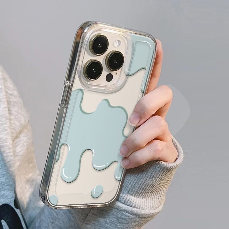 เคสโทรศัพท์มือถือ แบบใส กันกระแทก ลายหยดน้ํา สีฟ้า สําหรับ Iphone 11 Pro Max 12 13 14 Pro Max 7 8 Plus SE2020 Iphone 12 13 Mini XR XS Max XS Plus Max