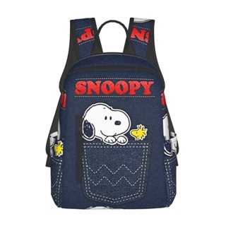 กระเป๋าเป้สะพายหลัง ลายการ์ตูน Snoopy น่ารัก น้ําหนักเบา สําหรับเด็กอนุบาล เด็กประถม