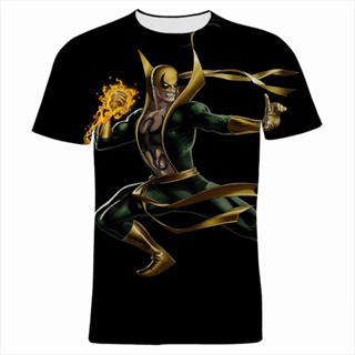 NEXเสื้อยืดแขนสั้นลําลอง พิมพ์ลายการ์ตูนอนิเมะ Iron Fist 3 มิติ แฟชั่นสําหรับผู้ชาย และผู้หญิง