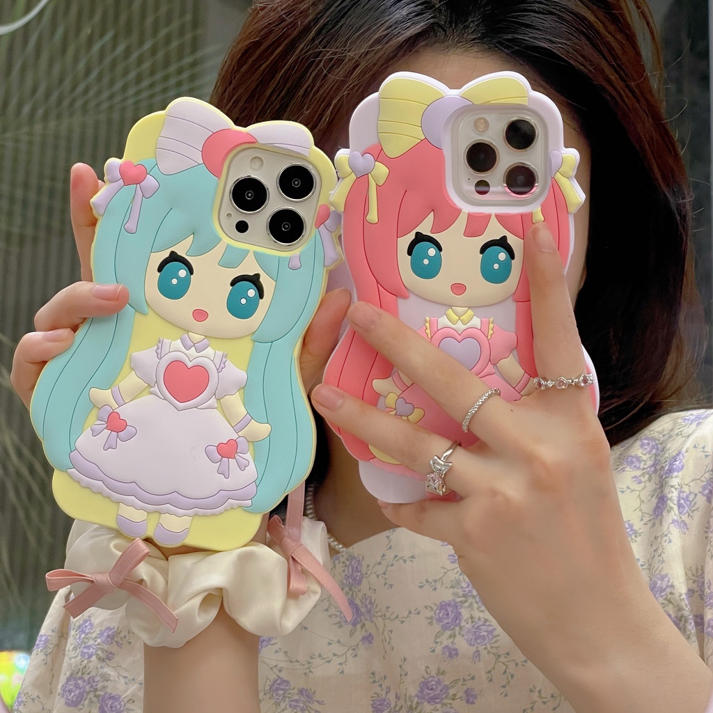 เคสโทรศัพท์มือถือ ซิลิโคน กันกระแทก ลายการ์ตูนเด็กผู้หญิงผมยาวน่ารัก สําหรับ iPhone 14 14PRO MAX 13 12PRO MAX 13pro MAX 11PRO MAX