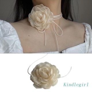 KING Gothic Elegant Peony Flower Clavicle Chain Necklace Women Adjustable Choker