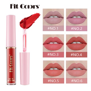 ลิปเคลือบ Fit Colours 12 สีลิควิดลิปกลอสลิปทินท์กันน้ำลิปกลอสติดทนนานริมฝีปากสักเจ้าเนื้อลิปสติกเคลือบฮาลาลแต่งหน้า