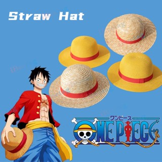 หมวกฟางคอสเพลย์ อเนกประสงค์ ลายการ์ตูนอนิเมะ One Piece Luffy ระบายอากาศ สําหรับเด็ก และผู้ใหญ่