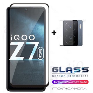 2in1 ฟิล์มกระจกนิรภัยกันรอยหน้าจอ พร้อมตัวป้องกันเลนส์กล้อง สําหรับ Vivo IQOO Z7 Z7x 5G IQOO z 7 X iQOOZ7 iQOOZ7x