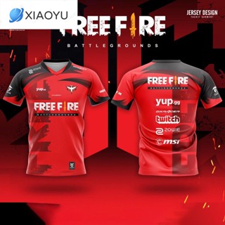 เสื้อ Freefire เสื้อเกม เสื้อพิมพ์ลาย E-Sport เสื้อกีฬาสีสด ไม่ลอก