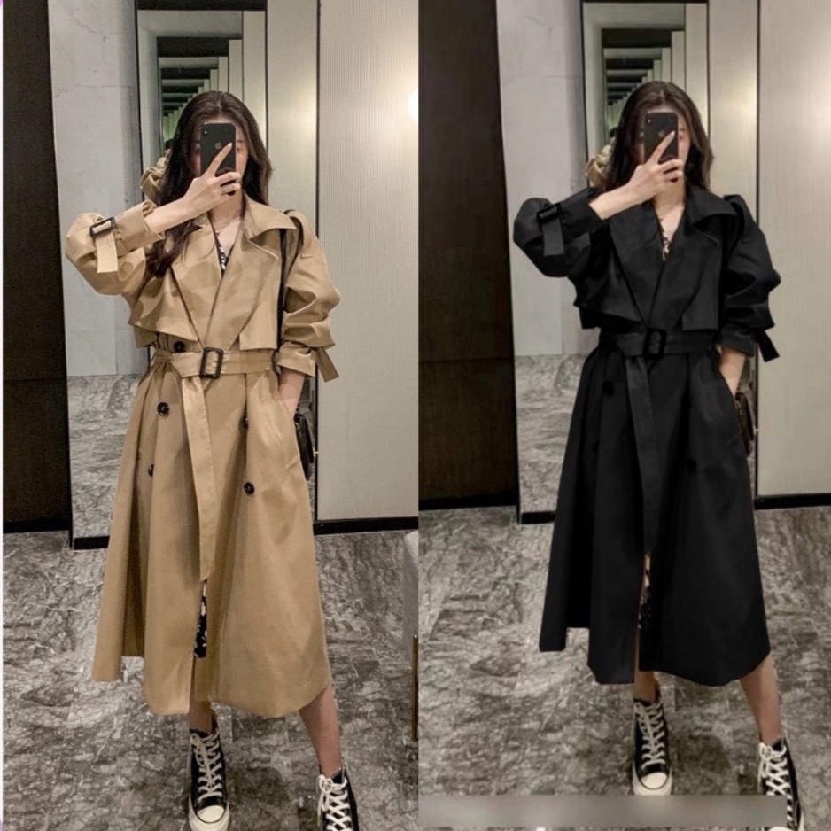 เสื้อโค้ท 2 ชั้นสําหรับผู้หญิง เสื้อโค้ทตัวยาวผ้าไม่ยับจาก Taobao จาก DILYS CHIC