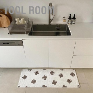 Tool Room เสื่อประตูห้องน้ำ PVC เป็นมิตรกับสิ่งแวดล้อม Squared Antiskid Soft Kitchen Floor Mat for Home