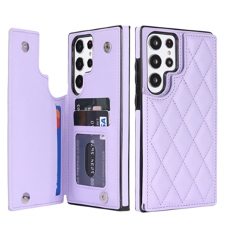 Samsung Galaxy Note 20 Ultra Note 10 Plus Note 20 Leather Card Slot Grid Pattern Holder Phone Case