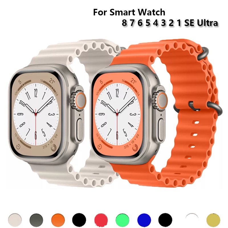สายซิลิโคน Ocean Sport สำหรับ Apple Watch Strap Series 11 10 Ultra 2 9 8 7 6 5 SE 4 3 สายนาฬิกา Band iWatch 49 46 45 44 42 41 40 38mm
