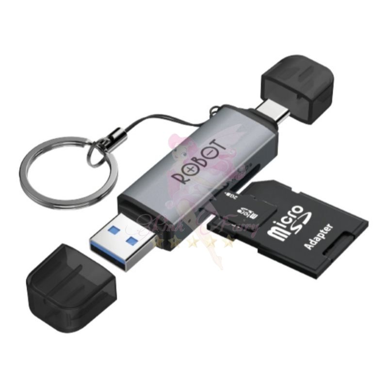 เครื่องอ่านการ์ด Robot CR202S 2 in 1 USB-C และ USB 3.0 SD TF Card ของแท้