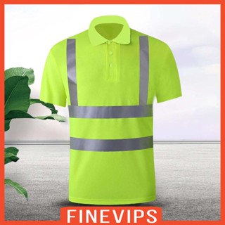 [Finevips] เสื้อยืด สะท้อนแสง แห้งเร็ว เพื่อความปลอดภัย สําหรับผู้ชาย ใส่ทํางาน ถนน