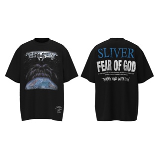 เสื้อยืดแขนสั้นลําลอง ผ้าฝ้าย พิมพ์ลายตัวอักษร FEAR OF GOD แฟชั่นวินเทจ สําหรับผู้ชาย และผู้หญิง