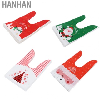 Hanhan 100Pcs Christmas Gift Bag Cute  Grade Eco Friendly Reusable Holiday Gift Bags for Biscuits  Candy Bags