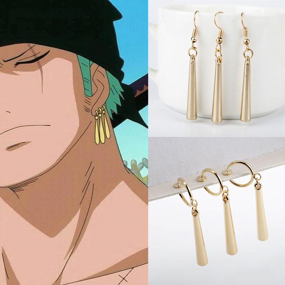 เครื่องประดับ ต่างหูคอสเพลย์ ลายการ์ตูนอนิเมะ Roronoa Zoro เหมาะกับของขวัญ สไตล์ญี่ปุ่น จํานวน 3 ชิ้น ต่อชุด