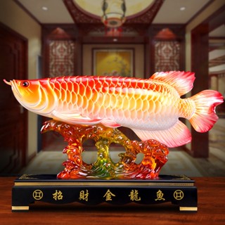 Lucky Golden Arowana เครื่องประดับตกแต่งห้องนั่งเล่น แก้วน้ํา งานฝีมือ สร้างสรรค์ ร้านเปิด ของขวัญ FVC4