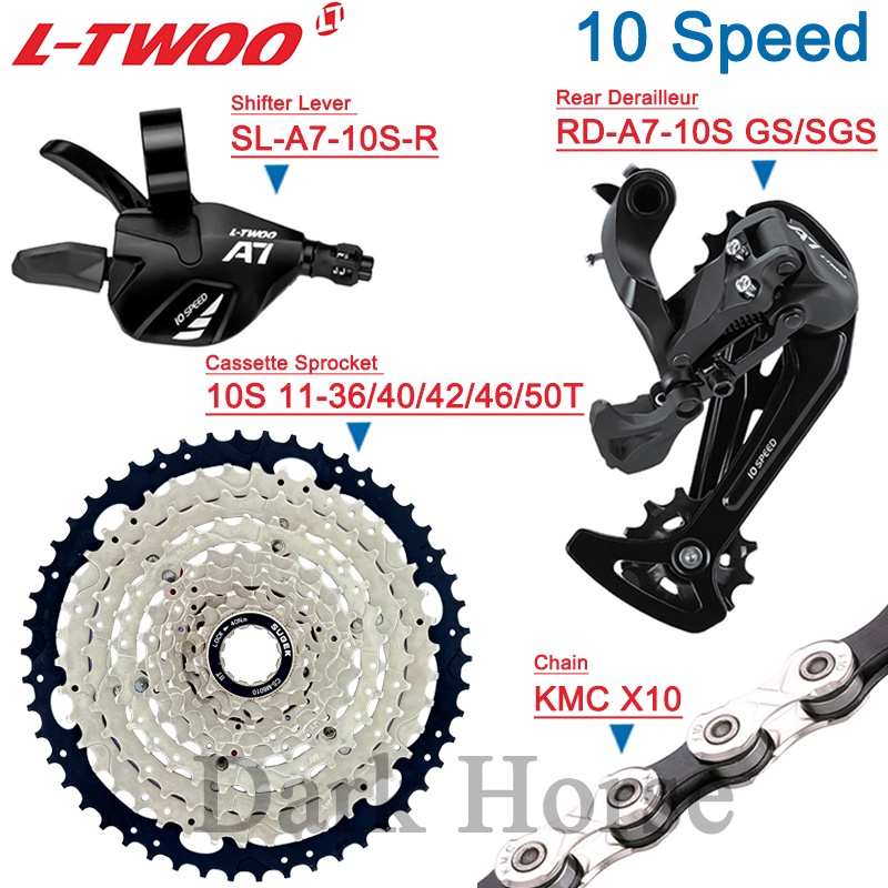 LTWOO A7 1X10S Groupset 10 Speed Shift Lever Derailleur SUGEK Cassette 36T 40T 42T 46T 50T KMC X10 1