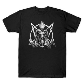 📦พร้อมส่ง   Kaos HAIL SATAN BAPHOMET Baju Logo HITAM Dewasa Pria Wanita tee BLACK cotton combad   PRIA WAN