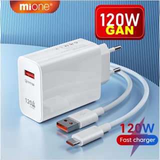 Mione อะแดปเตอร์ชาร์จเร็ว 120W ปลั๊ก EU US UK สําหรับ Xiaomi 12 Pro Samsung Huawei USB 5.0