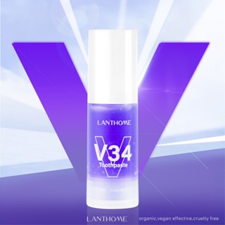 Lanthome V34 ยาสีฟันไวท์เทนนิ่ง ขจัดคราบเหลือง ขนาด 30 มล. ทําความสะอาดอย่างล้ําลึก