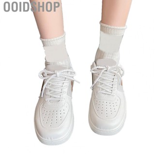 Ooidshop Lace Up Sneakers  Elegant Stylish Casual Sports Shoes PU Soft Cross Pattern Breathable  for Running Hiking for Women