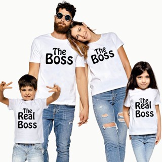 เสื้อยืด พิมพ์ลายการ์ตูนอนิเมะ The Boss and The Real Boss Family แฟชั่นสําหรับแม่ และลูกสาว