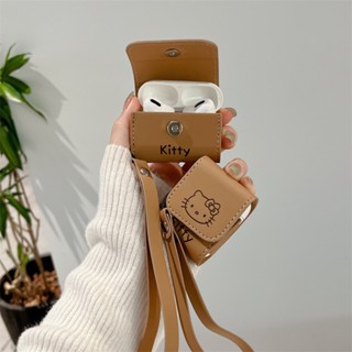 เคสหูฟังบลูทูธ หนัง PU ลายการ์ตูน KT Brown สําหรับ AirPods Pro2 Airpod Pro 1 2 3 AirPods Pro 2