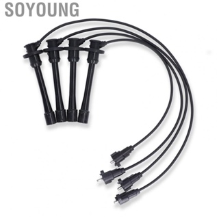 Soyoung Spark Plug Wire Set  4pcs Ignition Cable Professional 90919‑22387 Heat Resistant  for Car