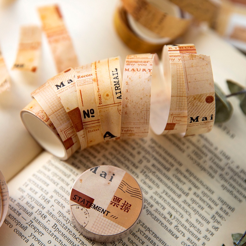Journamm เทปกระดาษวาชิ สไตล์วินเทจ ขนาด 15 มม.*2 ม. สําหรับตกแต่งสมุดภาพ อัลบั้มภาพ เครื่องเขียน DIY - รูปที่ 2