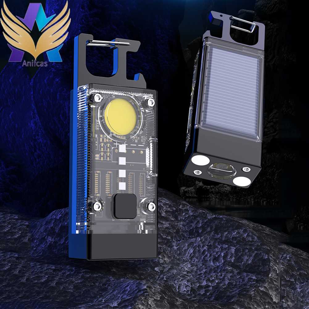 ไฟฉาย LED COB 500LM พลังงานแสงอาทิตย์ Type-C ชาร์จ USB 500mAh IPX4 กันน้ํา
