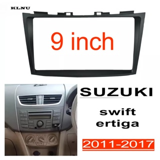 Klnu กรอบเครื่องเล่นวิทยุ 9 นิ้ว fascia 2din อุปกรณ์เสริม สําหรับ Suzuki Swift Ertiga 2011-2017